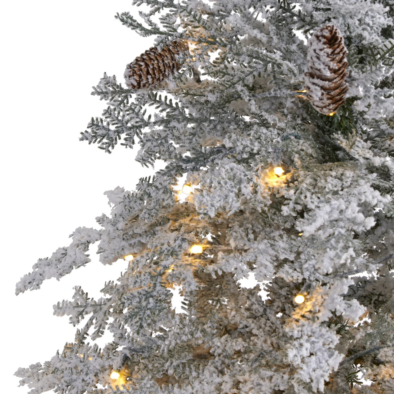 6' Pre-Lit Montana Spruce Flocked Artificial Christmas Tree, Clear LED Lights 7 6' Pre-Lit Montana Spruce Flocked Artificial Christmas Tree, Clear LED Lights - Image 5