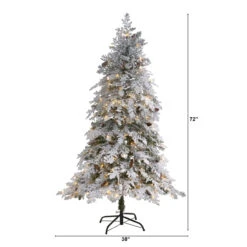 6' Pre-Lit Montana Spruce Flocked Artificial Christmas Tree, Clear LED Lights 15 6' Pre-Lit Montana Spruce Flocked Artificial Christmas Tree, Clear LED Lights -Optimal Christmas Shop dnnl20t1794 7 59131.1680237801