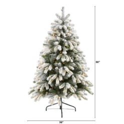 5’ Pre-Lit Flocked South Carolina Artificial Christmas Tree, Clear LED Lights -Optimal Christmas Shop dnnl20t1875 5 85297.1681393421