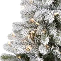 5’ Pre-Lit Flocked South Carolina Artificial Christmas Tree, Clear LED Lights -Optimal Christmas Shop dnnl20t1875 6 98403.1681393421