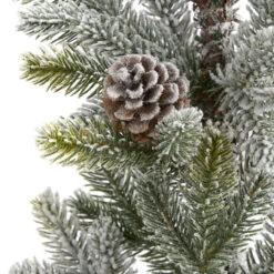 2' Potted Flocked Artificial Christmas Tree With Pinecones, Unlit -Optimal Christmas Shop dnnl20t1986 5 75814.1681393426