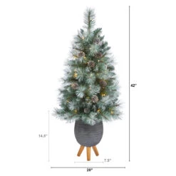 3.5’ Pre-Lit Potted Columbia Pine Artificial Christmas Tree, Clear Lights -Optimal Christmas Shop dnnl20t2275 3 92533.1681023937