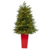 3.5’ Pre-Lit Potted Yukon Mountain Fir Artificial Christmas Tree, Clear Lights -Optimal Christmas Shop dnnl20t2290 1 47624.1681393464