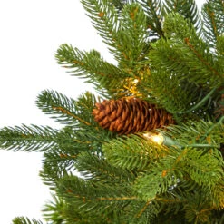 3.5’ Pre-Lit Potted Yukon Mountain Fir Artificial Christmas Tree, Clear Lights -Optimal Christmas Shop dnnl20t2290 5 53300.1681393465