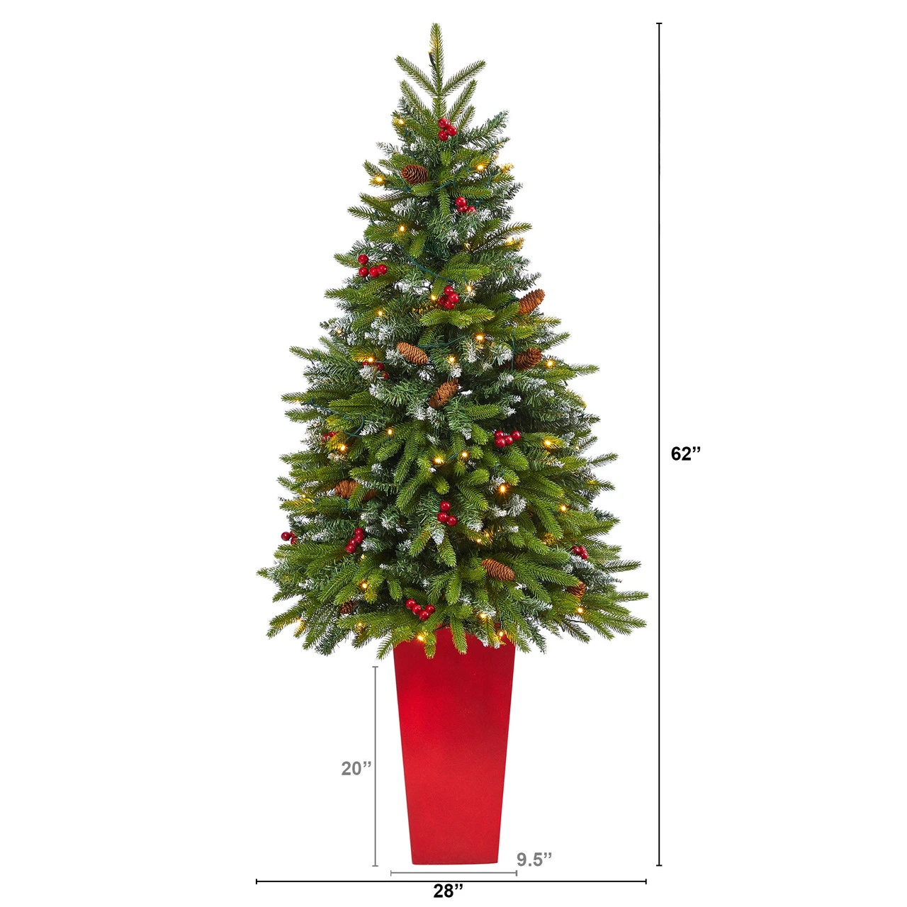 5' Pre-Lit Potted Snow Tipped Mini Artificial Christmas Tree, Clear LED Lights 10 5' Pre-Lit Potted Snow Tipped Mini Artificial Christmas Tree, Clear LED Lights - Image 8