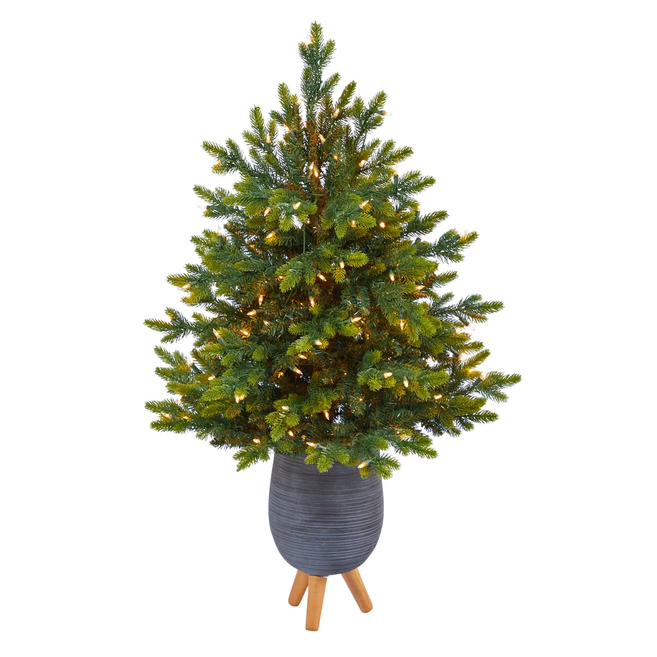 3.5’ Pre-Lit Potted North Carolina Fir Artificial Christmas Tree, Clear Lights 3 3.5’ Pre-Lit Potted North Carolina Fir Artificial Christmas Tree, Clear Lights