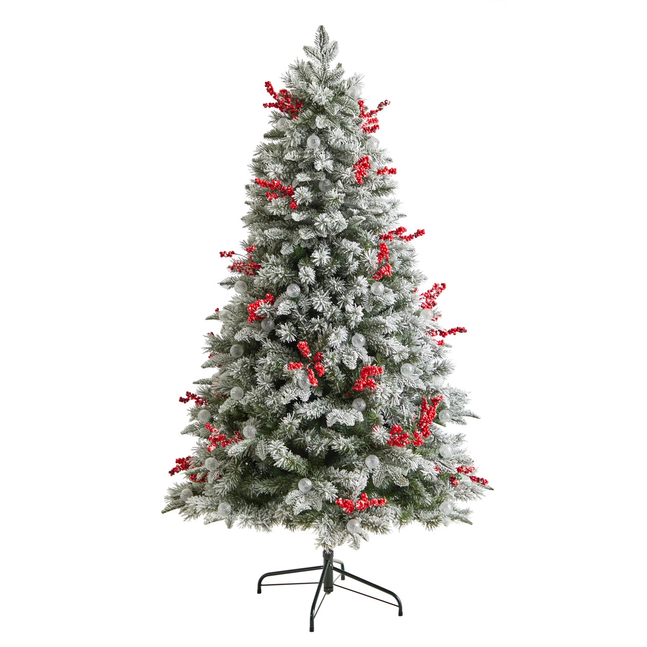 6’ Pre-Lit Flocked Artificial Christmas Tree, Warm Clear LED Lights 8 6’ Pre-Lit Flocked Artificial Christmas Tree, Warm Clear LED Lights - Image 6