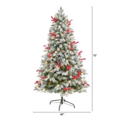 6’ Pre-Lit Flocked Artificial Christmas Tree, Warm Clear LED Lights 16 6’ Pre-Lit Flocked Artificial Christmas Tree, Warm Clear LED Lights -Optimal Christmas Shop dnnl20t3033 7 33401.1680542292