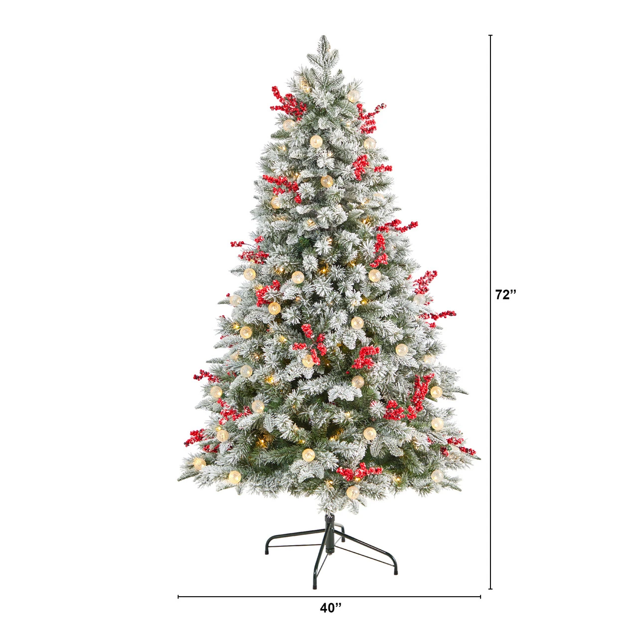 6’ Pre-Lit Flocked Artificial Christmas Tree, Warm Clear LED Lights 9 6’ Pre-Lit Flocked Artificial Christmas Tree, Warm Clear LED Lights - Image 7