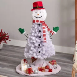 4’ Snowman Artificial Christmas Tree, Unlit -Optimal Christmas Shop dnnl20t3039 3 50713.1681393346