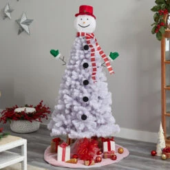 6.5’ Snowman Artificial Christmas Tree, Unlit -Optimal Christmas Shop dnnl20t3041 3 39129.1681393341