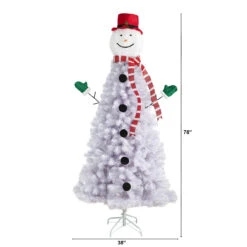 6.5’ Snowman Artificial Christmas Tree, Unlit -Optimal Christmas Shop dnnl20t3041 4 49963.1681393341