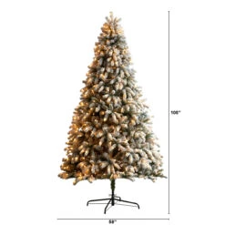 9' Pre-Lit South Carolina Spruce Flocked Artificial Christmas Tree, Clear LED Lights -Optimal Christmas Shop dnnl20t3336 4 24056.1681494693