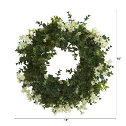 Green Eucalyptus And Daisy Twig Spring Floral Wreath, 18-Inch 7 Green Eucalyptus And Daisy Twig Spring Floral Wreath, 18-Inch -Optimal Christmas Shop dnnl20w1007 3 51042.1681393988
