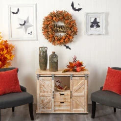 Burlap Ribbon "Happy Halloween" Artificial Wreath, 30-Inch 8 Burlap Ribbon "Happy Halloween" Artificial Wreath, 30-Inch -Optimal Christmas Shop dnnl20w1194 3 66116.1679955047