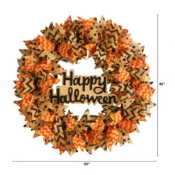 Burlap Ribbon "Happy Halloween" Artificial Wreath, 30-Inch 9 Burlap Ribbon "Happy Halloween" Artificial Wreath, 30-Inch -Optimal Christmas Shop dnnl20w1194 4 91009.1679955047
