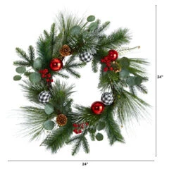 Berry And Pinecone Artificial Christmas Wreath, 24-Inch, Unlit -Optimal Christmas Shop dnnl20w1270 4 40955.1680569697