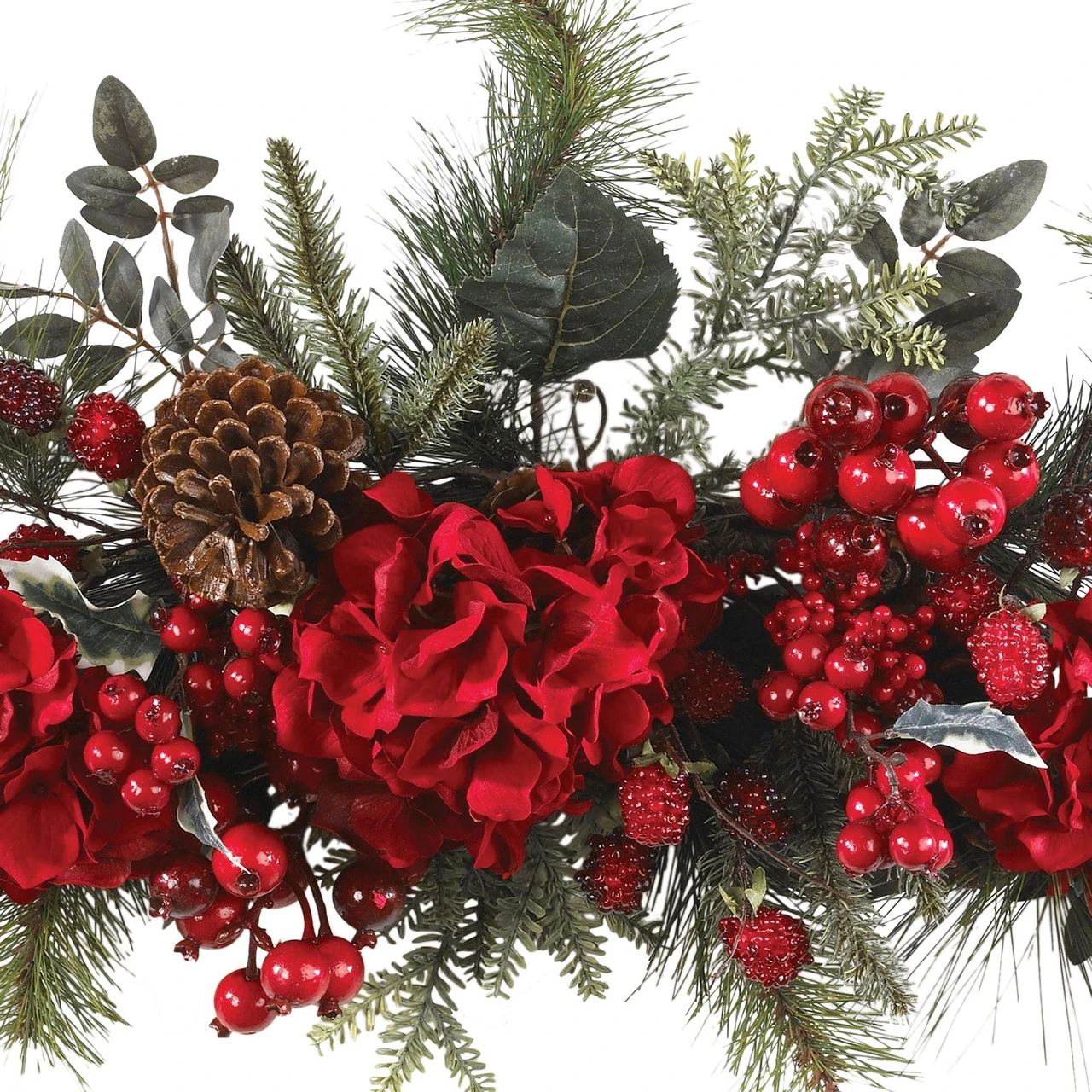 2.5' Hydrangea And Berries Artificial Christmas Swag, Unlit 5 2.5' Hydrangea And Berries Artificial Christmas Swag, Unlit - Image 3