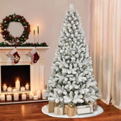 6' Flocked Virginia Pine Artificial Christmas Tree With Stand, Unlit -Optimal Christmas Shop dpul 0998 tf60 2 80024.1668756830