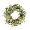 24" Green And White Puleo International Artificial Hydrangea And Dogwood Floral Spring Wreath