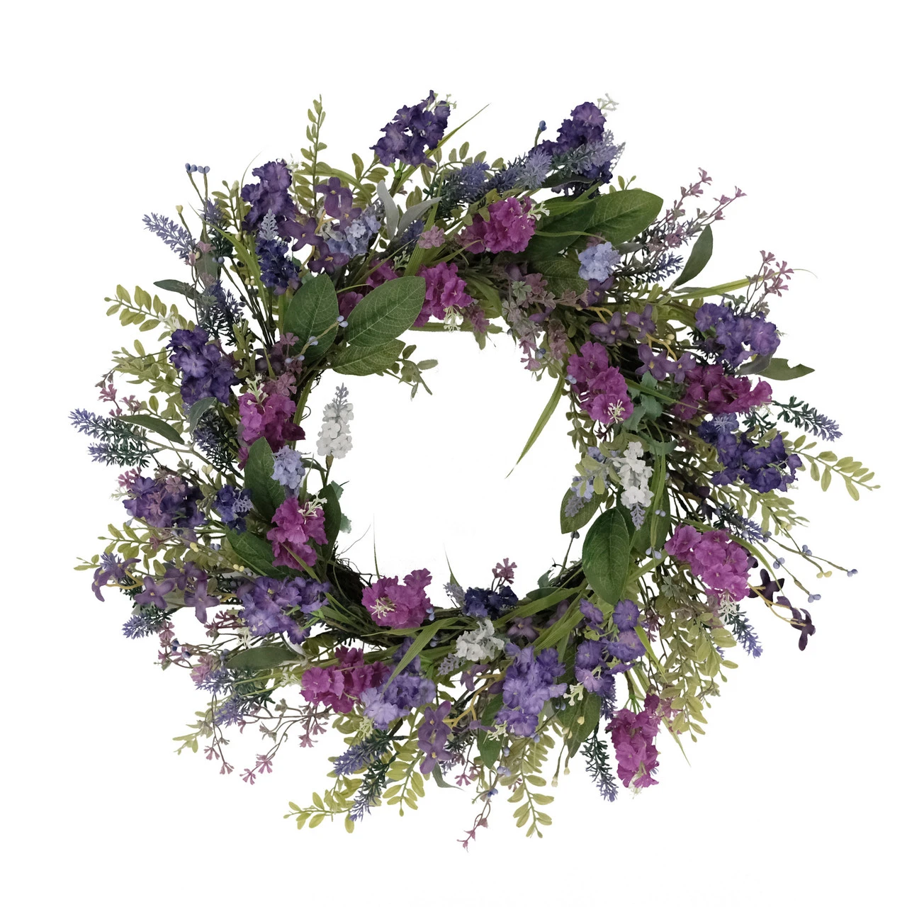 24" Vibrant Puleo International Artificial Lavender Floral Spring Wreath 3 24" Vibrant Puleo International Artificial Lavender Floral Spring Wreath