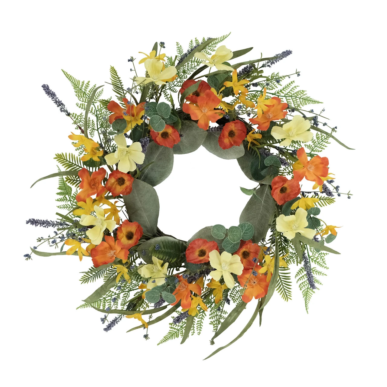 24" Vibrant Puleo International Artificial Dogwood And Poppy And Daisy Floral Spring Wreath 3 24" Vibrant Puleo International Artificial Dogwood And Poppy And Daisy Floral Spring Wreath