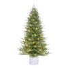 7.5' Pre-lit Potted Green Pine Medium Artificial Christmas Tree, Clear Lights -Optimal Christmas Shop dpul 1824 st75c450 1 69737.1688124628