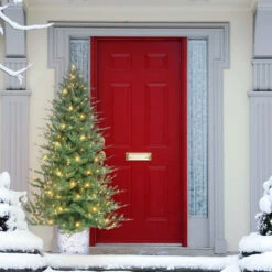 7.5' Pre-lit Potted Green Pine Medium Artificial Christmas Tree, Clear Lights 8 7.5' Pre-lit Potted Green Pine Medium Artificial Christmas Tree, Clear Lights -Optimal Christmas Shop dpul 1824 st75c450 3 80333.1688124629