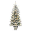 6' Pre-Lit Potted Flocked Pine Artificial Christmas Tree, Clear Lights 2 6' Pre-Lit Potted Flocked Pine Artificial Christmas Tree, Clear Lights -Optimal Christmas Shop dpul 1832 stf60c250 1 93453.1688168546