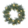 Pre-Lit Flocked Glittery Pine LED Lighted Artificial Christmas Wreath, 24-Inch, Warm White Lights -Optimal Christmas Shop dpul 2615 w24lw05 bo 1 13185.1688443496