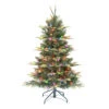 4.5' Pre-lit Aspen Fir Medium Artificial Christmas Tree, Multicolor Lights -Optimal Christmas Shop dpul apg 45m25 1 99442.1688544312