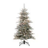 4.5' Pre-Lit Slim Flocked Aspen Fir Artificial Christmas Tree, Clear Lights