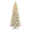 9' Pre-Lit Flocked Alberta Spruce Artificial Christmas Tree, Warm White LED Lights -Optimal Christmas Shop dpul asf tf90lw450 1 43205.1688169211