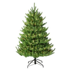 4.5' Pre-lit Full Canadian Balsam Fir Artificial Christmas Tree – Warm White LED Lights