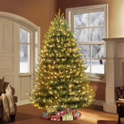 7.5' Pre-lit Canadian Balsam Fir Artificial Christmas Tree - Clear LED Lights -Optimal Christmas Shop dpul cbm 75qlw10 2 96374.1667576847