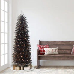 6.5' Pre-Lit Pencil Fraser Fir Artificial Christmas Tree, Clear Lights -Optimal Christmas Shop dpul ffpbt 65c25 2 24105.1667544817