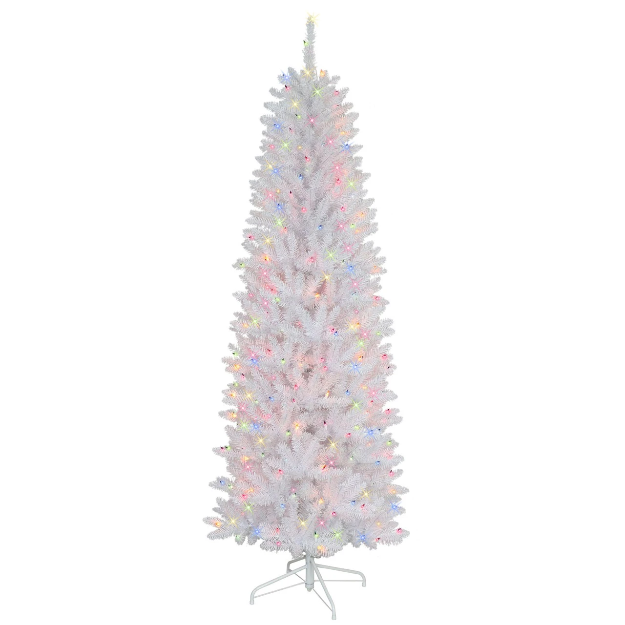 4.5' Pre-Lit Slim Fraser Fir Artificial Christmas Tree, Multicolor Lights 3 4.5' Pre-Lit Slim Fraser Fir Artificial Christmas Tree, Multicolor Lights