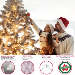 4.5' Pre-Lit Slim Fraser Fir Artificial Christmas Tree, Multicolor Lights 7 4.5' Pre-Lit Slim Fraser Fir Artificial Christmas Tree, Multicolor Lights -Optimal Christmas Shop dpul ffptw 45m15 3 09798.1668756773