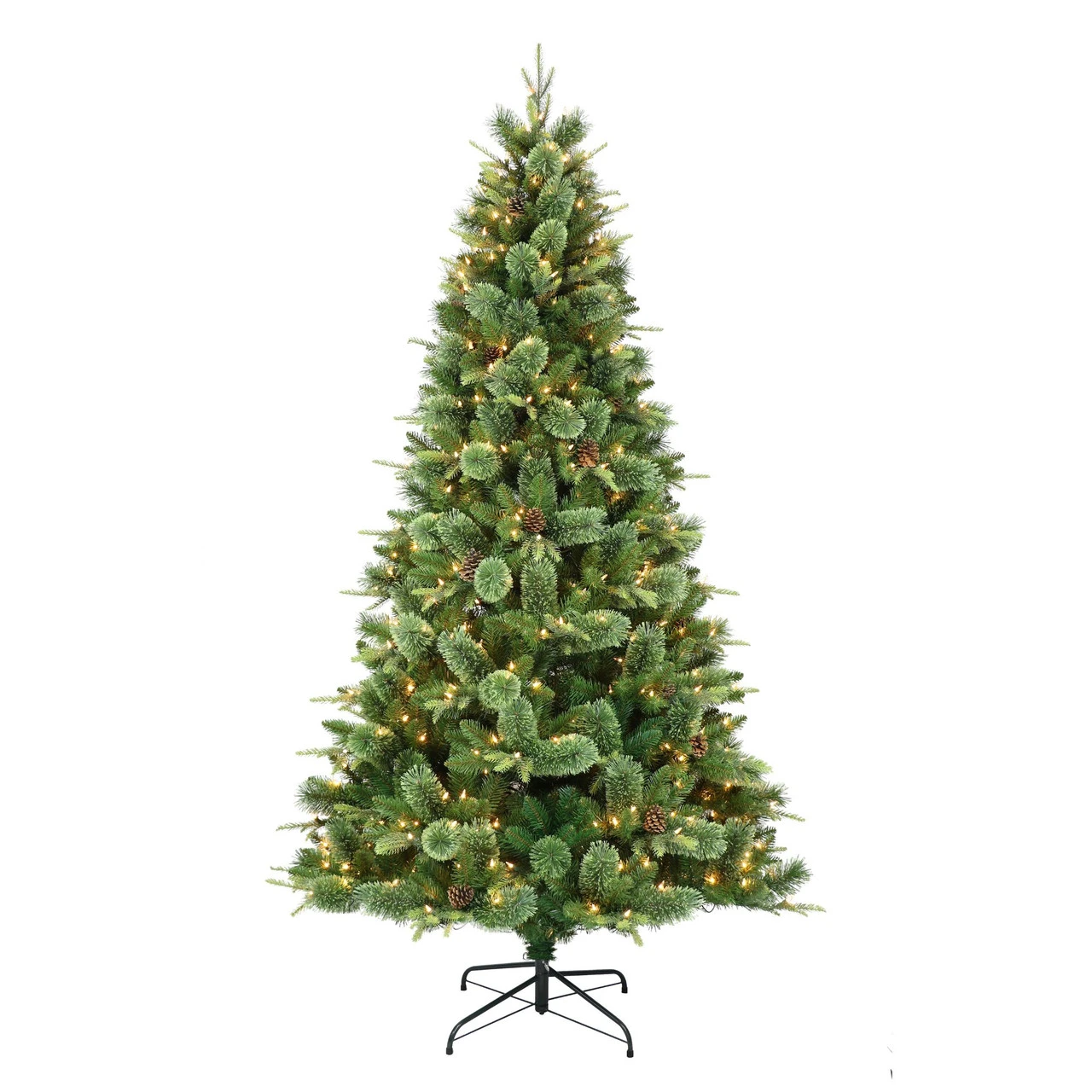 7.5' Pre-Lit Montana Pine Artificial Christmas Tree, Clear Lights 3 7.5' Pre-Lit Montana Pine Artificial Christmas Tree, Clear Lights
