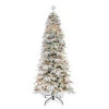 7.5' Pre-Lit Flocked Slim Spruce Artificial Christmas Tree With Clear Incandescent Lights -Optimal Christmas Shop dpul msfsl 75c450 1 57065.1667535507
