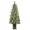 4.5' Pre-Lit Potted Natural Pine Artificial Christmas Tree, Clear Lights -Optimal Christmas Shop dpul nap st45c07 1 74871.1668756781