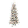 7.5' Pre-lit Flocked Northern Fir Medium Artificial Christmas Tree, Clear Lights -Optimal Christmas Shop dpul nnfsl 75c4 1 03785.1688414573