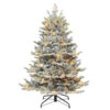 4.5' Pre-lit Flocked Downswept Douglas Fir Full Artificial Christmas Tree, Clear Lights -Optimal Christmas Shop dpul rmddf 45qc25 1 70029.1688545008