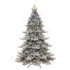 7.5' Pre-Lit Medium Flocked Spruce Gold Crown Artificial Christmas Tree, Clear Lights -Optimal Christmas Shop dpul rmsfgcp 75c7 1 71873.1667544692