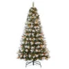 7.5' Flocked Pine Artificial Christmas Tree, Clear Lights -Optimal Christmas Shop dpul stpf tf75c350 1 99892.1688429002
