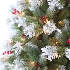 7.5' Flocked Pine Artificial Christmas Tree, Clear Lights 7 7.5' Flocked Pine Artificial Christmas Tree, Clear Lights -Optimal Christmas Shop dpul stpf tf75c350 3 00328.1688429003