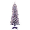 4.5' Pre-Lit Pencil Flocked Purple Artificial Christmas Tree, Clear Lights -Optimal Christmas Shop dpul tpf9612 45c1 pp 1 63131.1668756795
