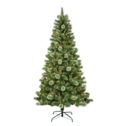 7.5' Pre-Lit Medium Western Pine Artificial Christmas Tree, Clear Lights