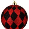 Set Of 6 Red And Black Glittered Harlequin Ball Ornament, 11.5" (100mm) -Optimal Christmas Shop drirb mtx60728 rdbl 1 68908.1667490771