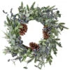 22" Blue, Green And Brown Blueberry, Pod Eucalyptus Cedar And Pine Christmas Wreath